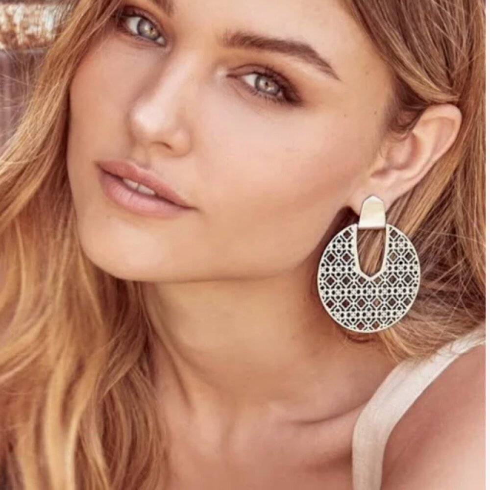 Kendra Scott Diane Filigree Earrings in Rose Gold